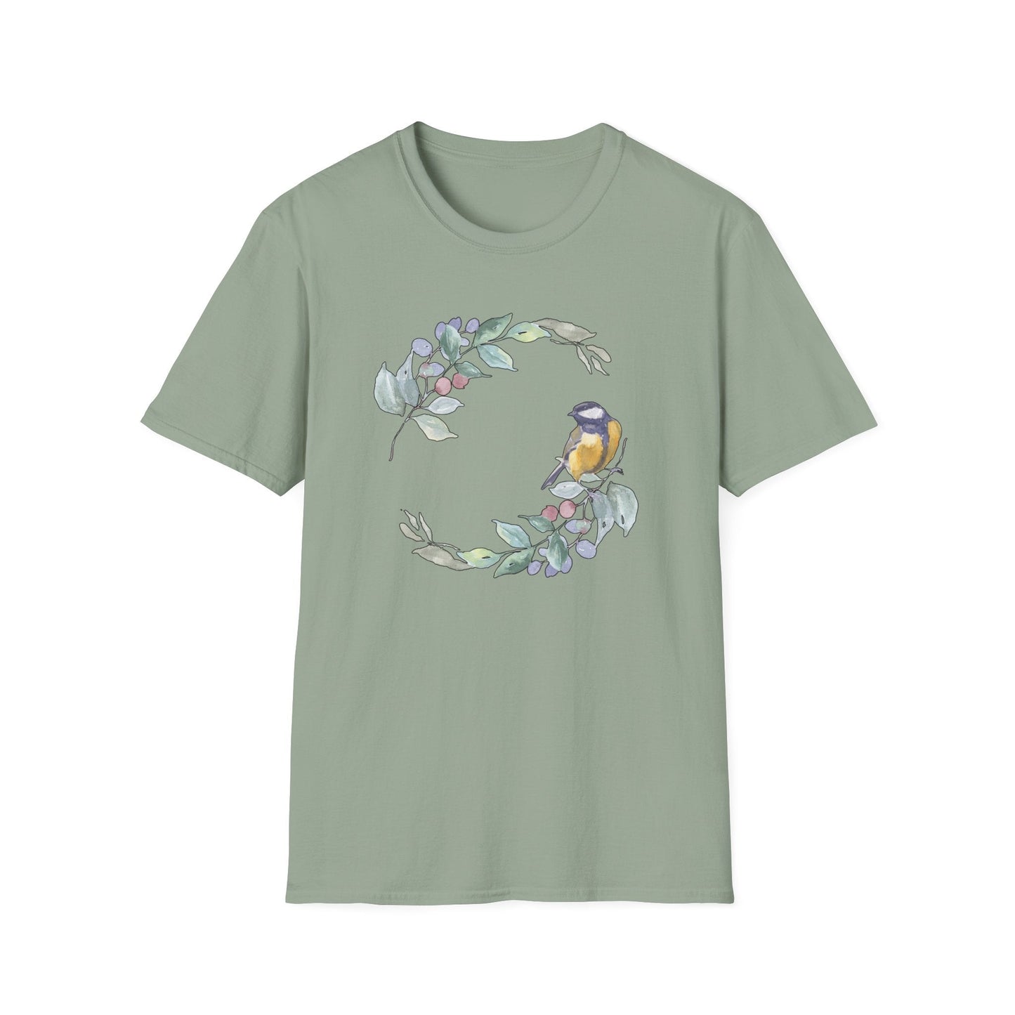 Watercolor Garden Bird T-Shirt