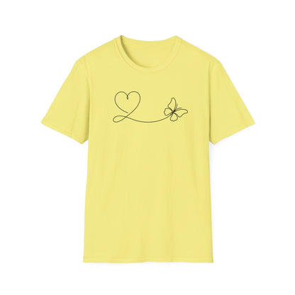 Lineart Heart & Butterfly T-Shirt
