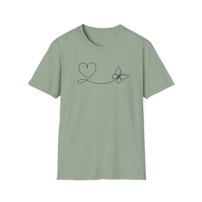 Lineart Heart & Butterfly T-Shirt