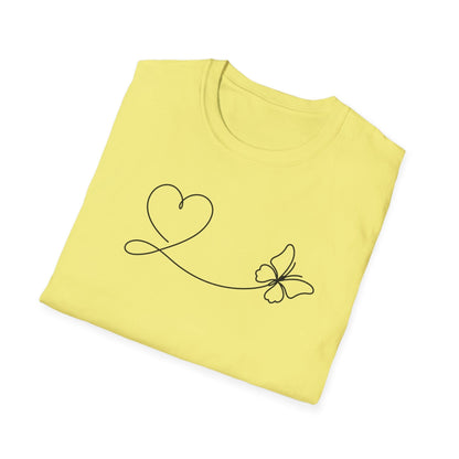 Lineart Heart & Butterfly T-Shirt