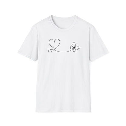 Lineart Heart & Butterfly T-Shirt