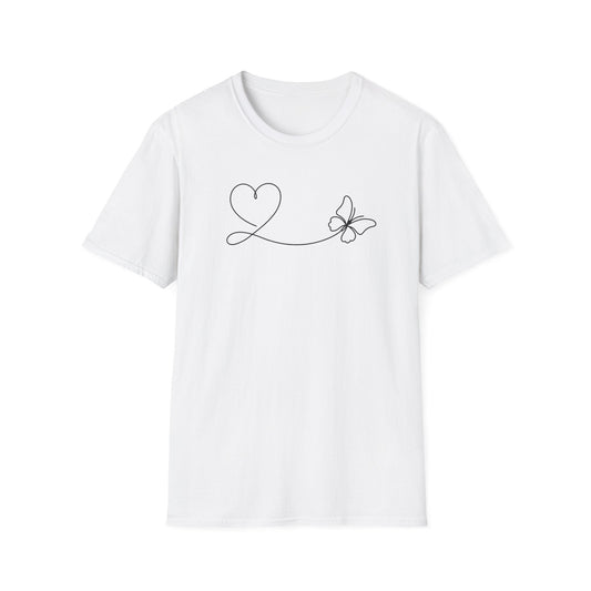 Lineart Heart & Butterfly T-Shirt