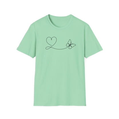 Lineart Heart & Butterfly T-Shirt